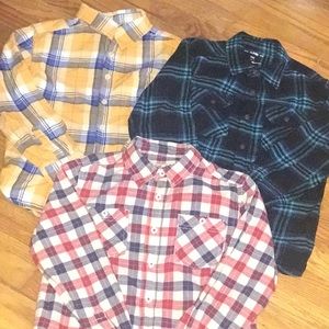 3 Boys Plaid Long Sleeve Button Down Shirts